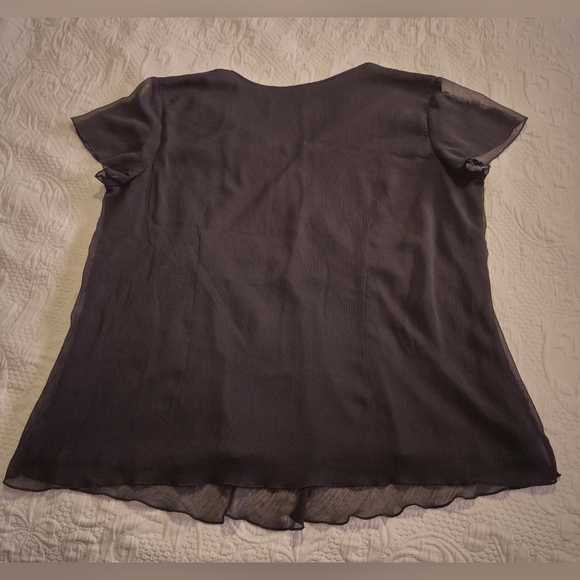 Penningtons womens 22 short sleeve blouse sheer top layer fully lined VGUC - Picture 4 of 6